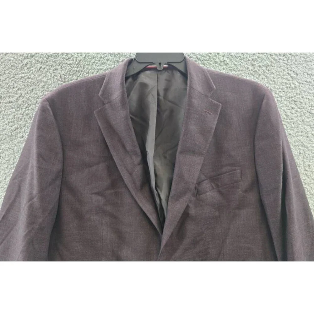 Tommy Hilfiger Modern-Fit Linen Blend Sport Coat Men's 46S Bordeaux Front Button